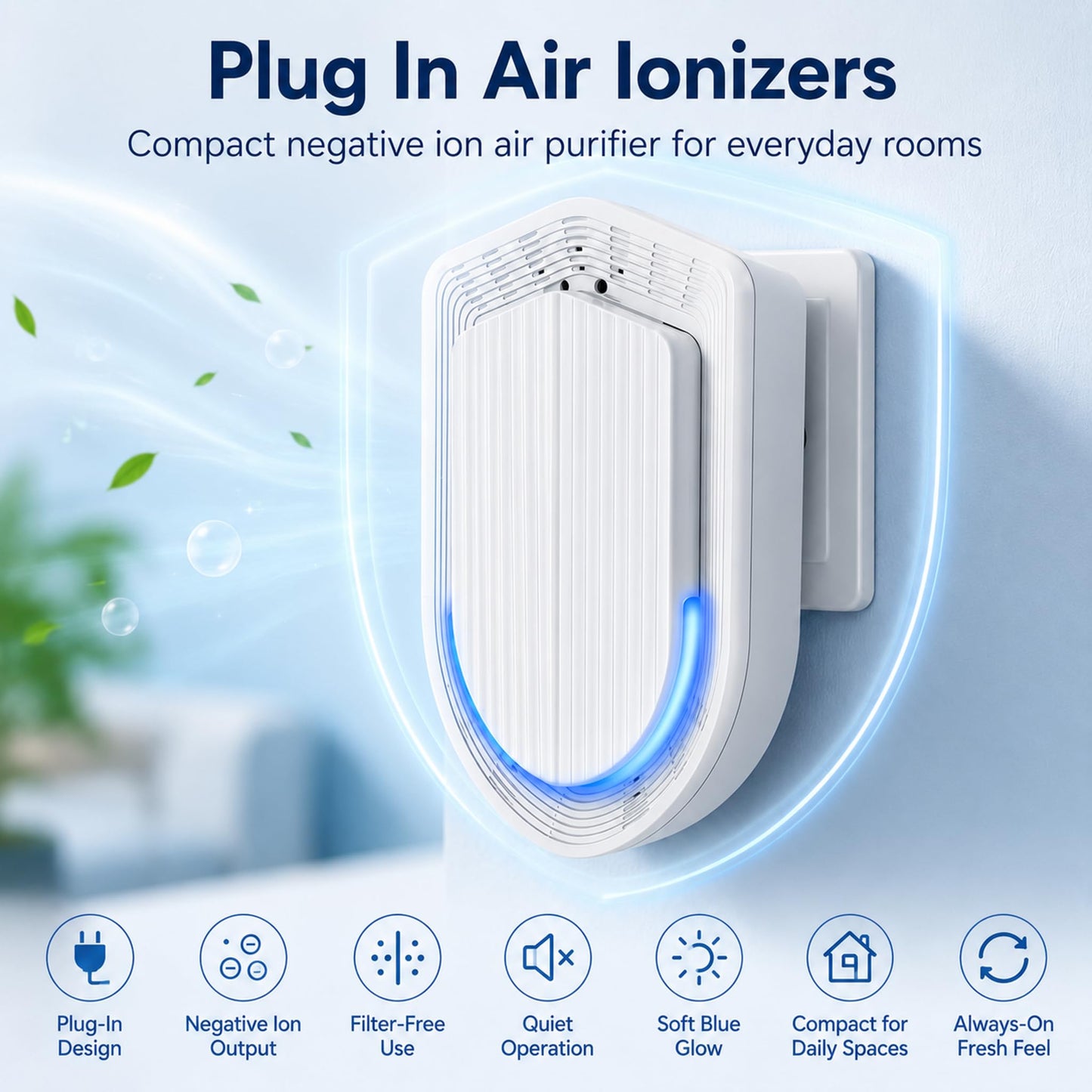 Air Ionizers - 4 Pack Plug In Negative Ion Technology Air Purifier