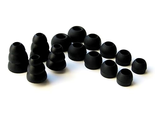 Black Replacement Set Comfort Eartips Earbuds Eargels Compatible with Monster iSport Immersion in-Ear Earphones