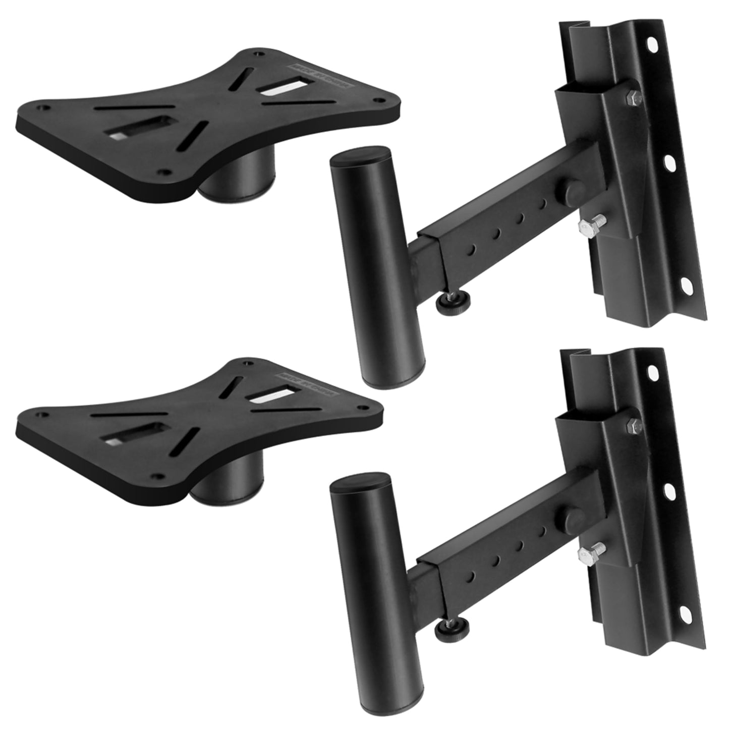 Pyle 90°-30° Angle, Tilt, Rotation Adjustment & Solid-Steel Pin Serves as Safety-Stop Mount Speaker Bracket Stands-Dual Universal Adjustable w/ 12.5''