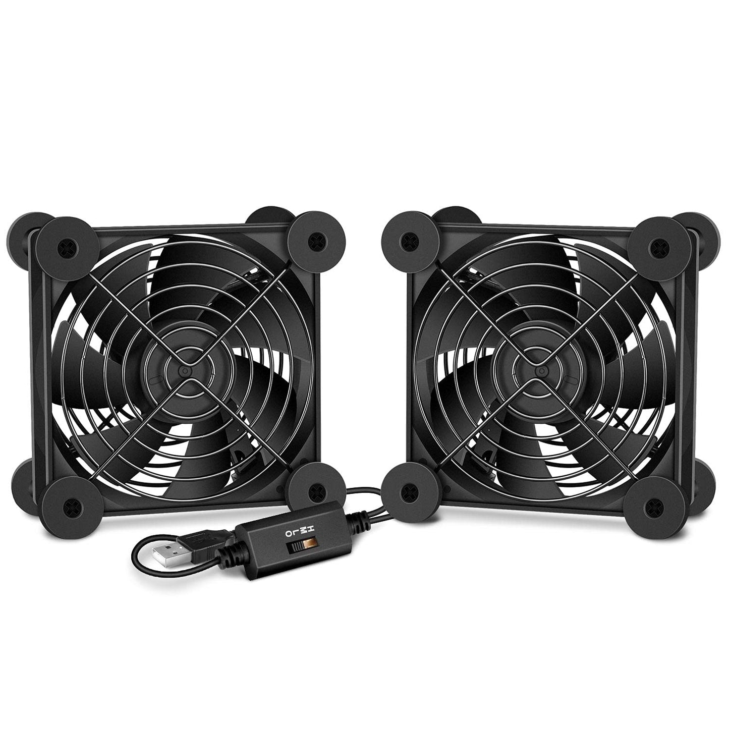 Simple Deluxe 92mm Quiet USB Fan with Multi-Speed Controller, High Performance Cooling Fan for Receiver Router DVR PlayStation, Xbox Computer Cabinet