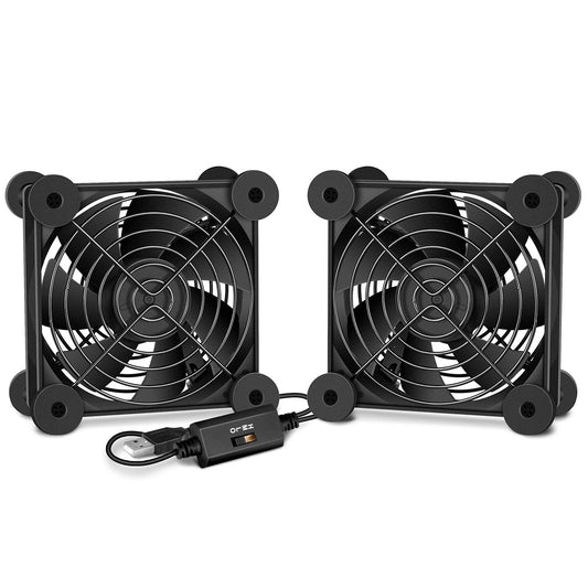 Simple Deluxe 92mm Quiet USB Fan with Multi-Speed Controller, High Performance Cooling Fan for Receiver Router DVR PlayStation, Xbox Computer Cabinet