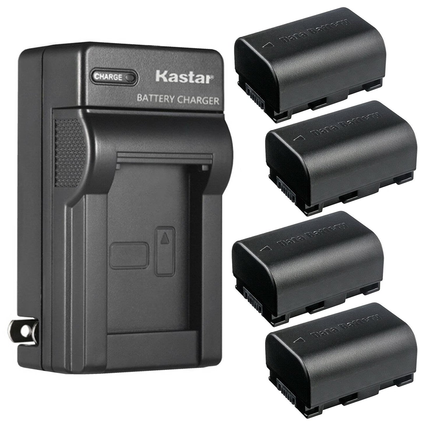 Kastar 4-Pack Battery and AC Wall Charger Replacement for JVC GZ-MS250BUS GZ-MS250U GZ-HM30 GZ-HM30BU GZ-HM30U GZ-HM33 GZ-HM35 GZ-HM35U GZ-HM40