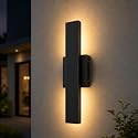 OUVR Outdoor Modern LED Wall Light, Linear Exterior Sconce, Waterproof Porch Light with Remote,3000K 4000K 5000K Dimmable Outdoor Lighting for Garage