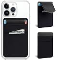 Phone Card Holder,2Pack Phone Wallet Stick on Credit Card Holder for Phone Case Stretchy Double Pocket with Flap,Adhesive Sticker for Back of Phone