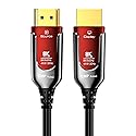 DGHUMEN 50Ft Plenum Rated HDMI Cable(CMP), 8K 48Gbps Fiber Optic Ultra High Speed Long HDMI 2.1 Cord, in Wall Plenum-Rated Cable for Pipes, Male
