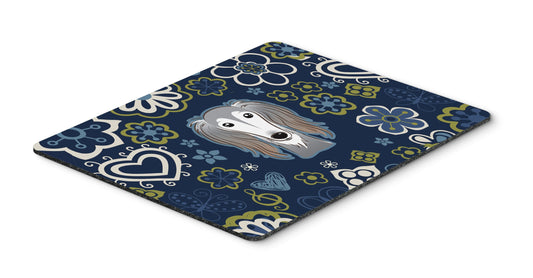 Caroline's Treasures BB5080MP Blue Flowers Saluki Mouse Pad, Hot Pad or Trivet for Home Office Gaming Working Computers Laptop Mouse Mat,Washable
