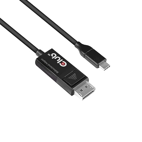 Club3D CAC-1557 USB Type C to Displayport 1.4 Bi-Directional Cable with 8K 60Hz, 4K 120Hz HDR Video Support 1.8m-6ft M/M