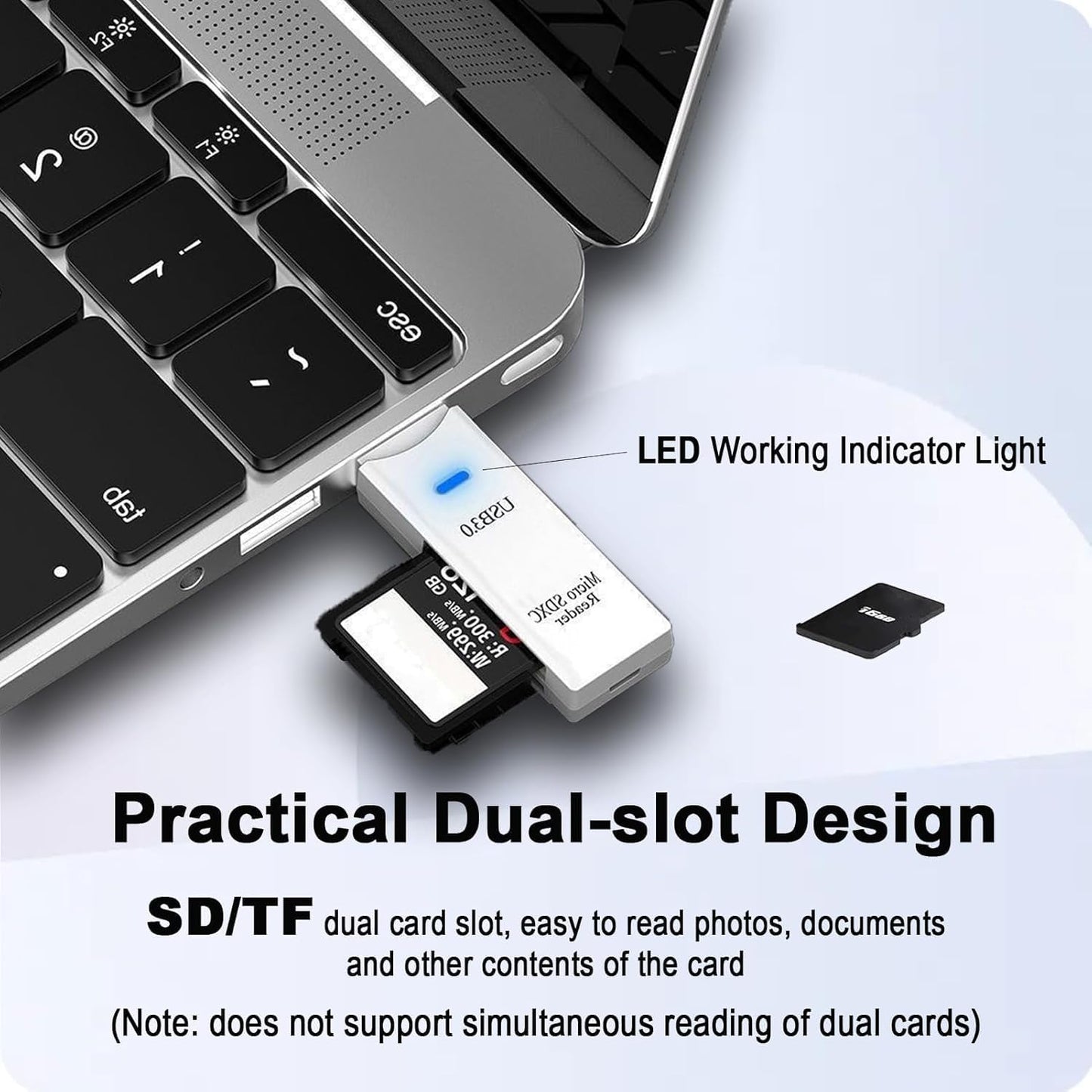 2PCS SD Card Reader with Type C & Micro USB Adapter USB3.0, 5Gbps 2-in-1 Phone Card Reader to USB Adapter, Memory Card Reader Compatible with iPhone