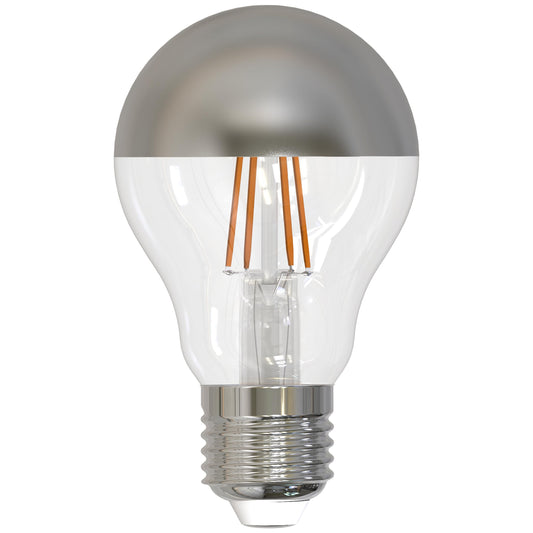 Bulbrite 776671 4.5W LED A19 Filament Bulb, E26 Base, Dimmable 2700K, Wet Rated, Half Chrome