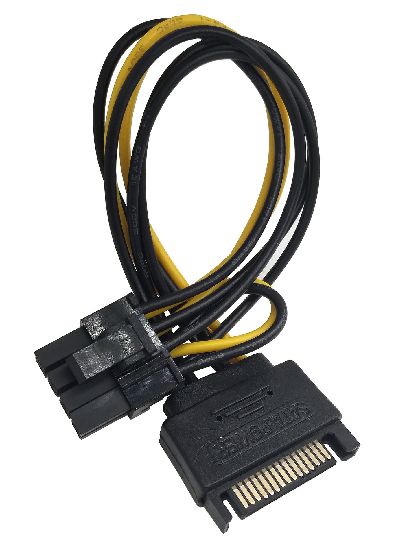 Traovien PCI Express Power Cable,15 Pin SATA Male to 8 Pin (6+2 Pin) PCI Express Female Video Card Power Adapter Cable(15CM/6inch 2Pcs)