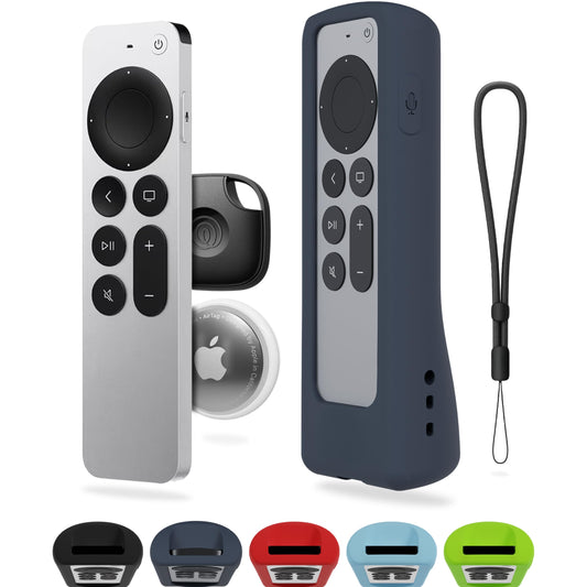 GripStand™ Scratch-Resistant Silicone Remote Cover for Apple TV - Compatible with AirTag, Fits Siri Apple TV 4K/HD (2nd & 3rd Gen), Stand-Up Design