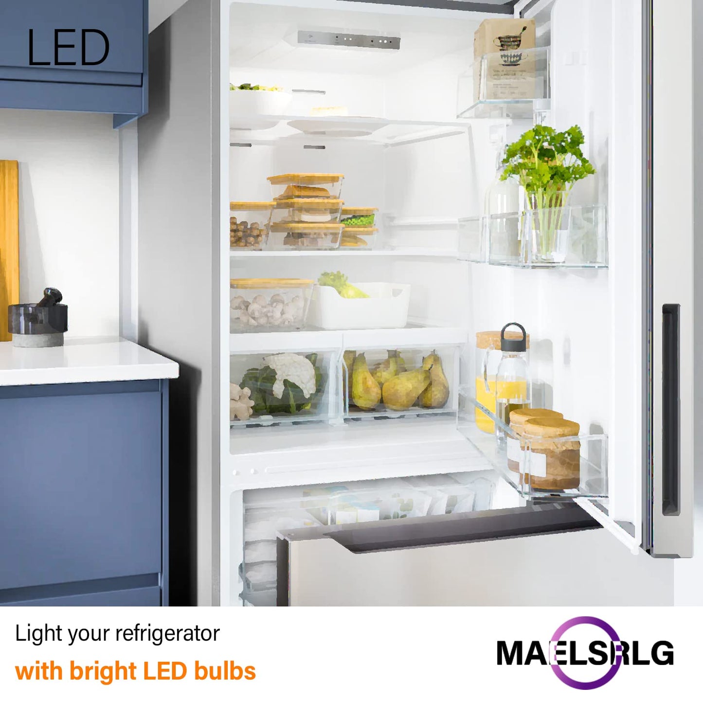 LED Appliance Bulb, 40W Equivalent, Range Hood Light Bulbs, Daylight White 5000K, 5W 500 Lumens, Non-Dimmable, E26 Base, Refrigerator Light Bulb, A15