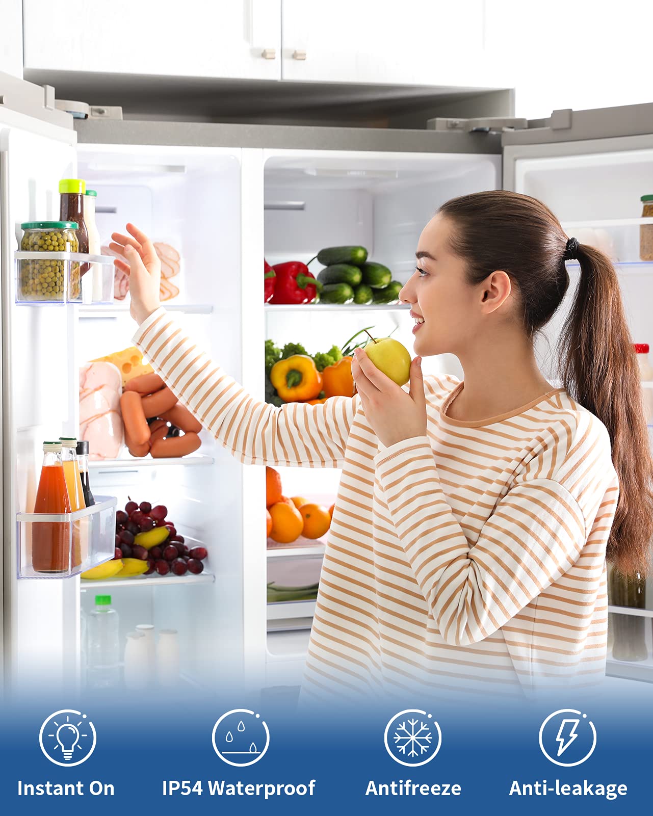 LED Refrigerator Light Bulbs 40 watt Equiv., 120V, Daylight 5000K, E26 Base