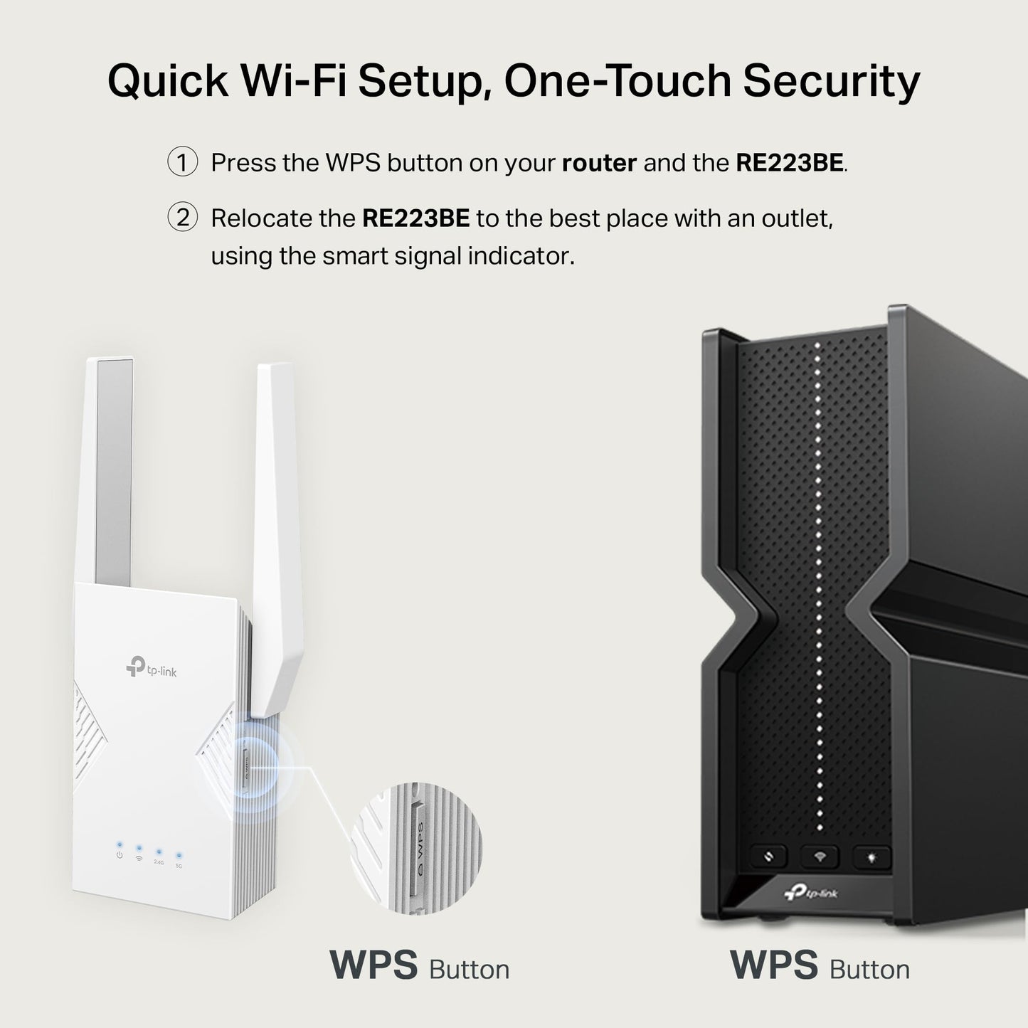 TP-Link BE3200 Wi-Fi 7 Range Extender RE223BE w/Ethernet Port | 3.2 Gbps Dual-Band Wireless Repeater | Internet Signal Booster for Home | Up to 2400