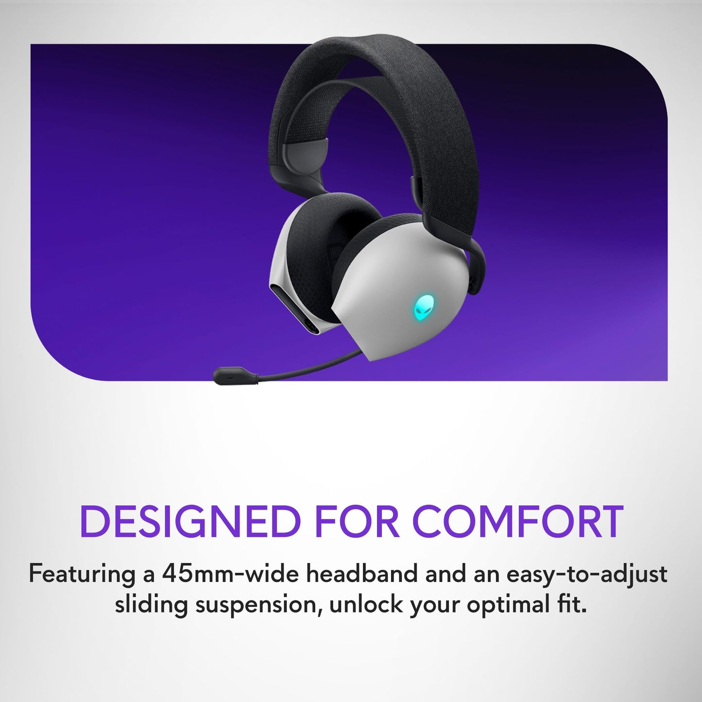 Alienware Tri-Mode Wireless Gaming Headset AW725H - Wired/Wireless, Bluetooth 5.3, Audio Output - 20 Hz, Mini-Phone (3.5mm), Battery Talk Time Up…
