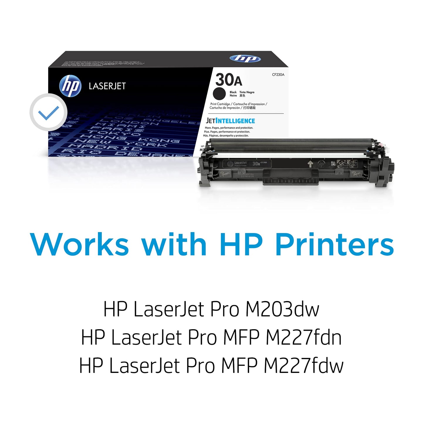 HP 30A Black Toner Cartridge | Works LaserJet Pro M203 Series, LaserJet Pro MFP M227 Series | CF230A