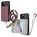 Cell Phone and Credit Card Holder with Crossbody and Wrist Straps, Stick-On Wallet w/RFID Protection Multiple Card Slots Transparent ID Pocket