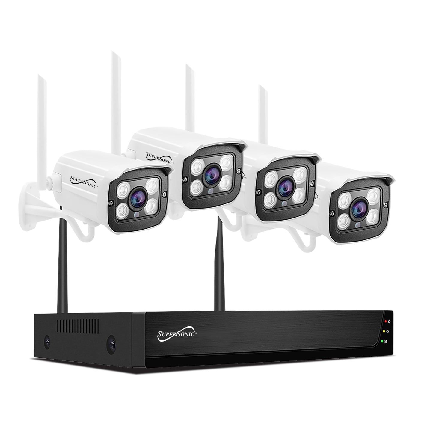 Supersonic SC-5004NVR 4CH 1080P Security Camera System WiFi, Waterproof, 2-Way Audio, Night Vision, App Remote Access, HDMI/VGA Output, 6TB HDD