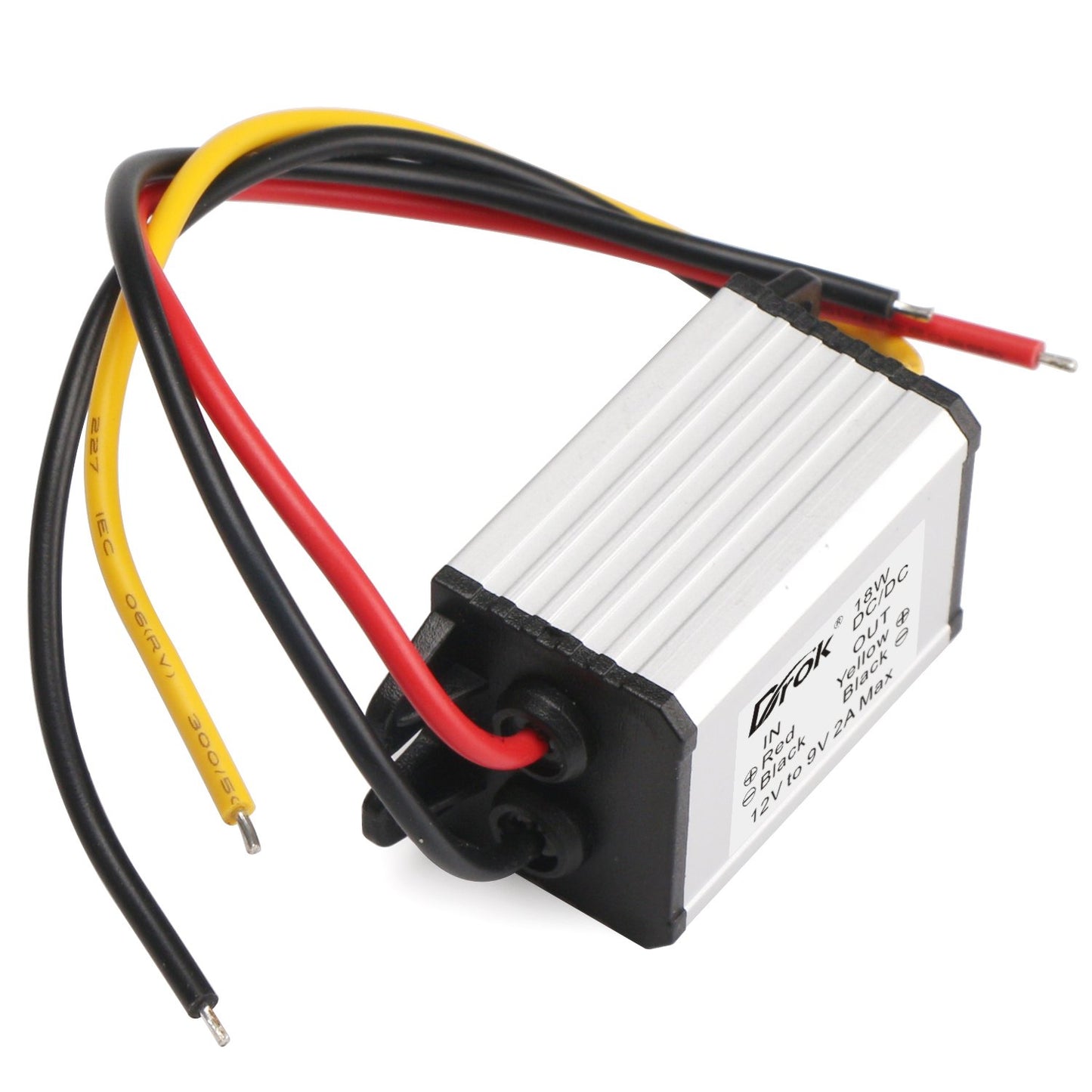 DROK 12V to 9V 2A 18W DC-DC Buck Power Converter Voltage Regulator Transformer Voltage Step Down Power Supply Module Waterproof