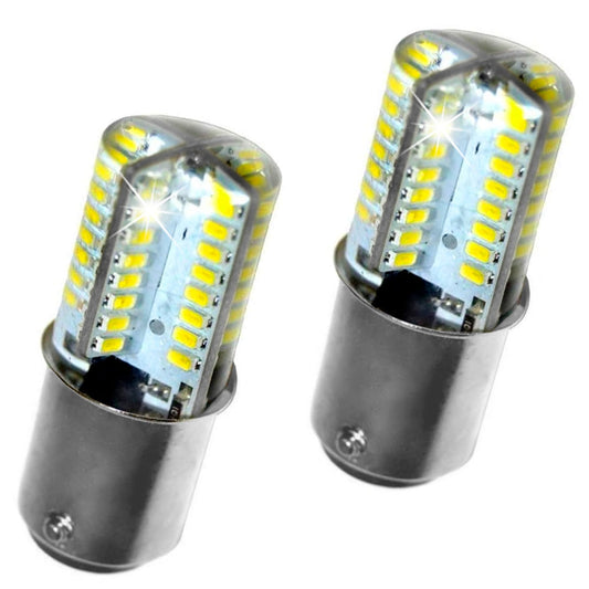 HQRP 2-Pack 110V LED Light Bulbs Cool White Compatible with Elna 1010/2002 / 2004/2100 / 2300/2006 Sewing Machine