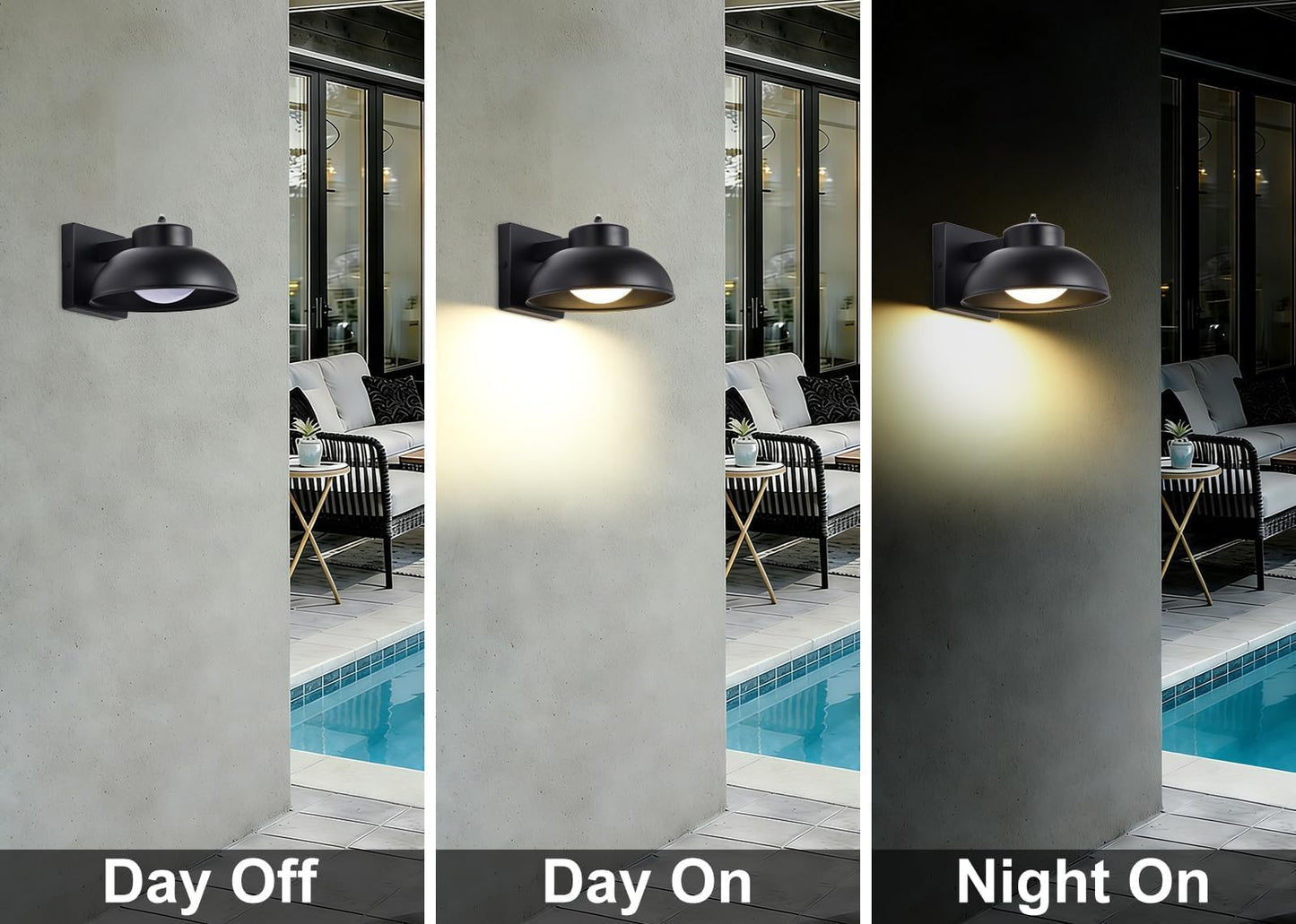 SendaLife Black Exterior Light Fixtures, 2 Pack Dusk to Dawn LED Outdoor Wall Lights, 12W Integrated 3000K Farmhouse Barn Sconce, Waterproof LED Porch