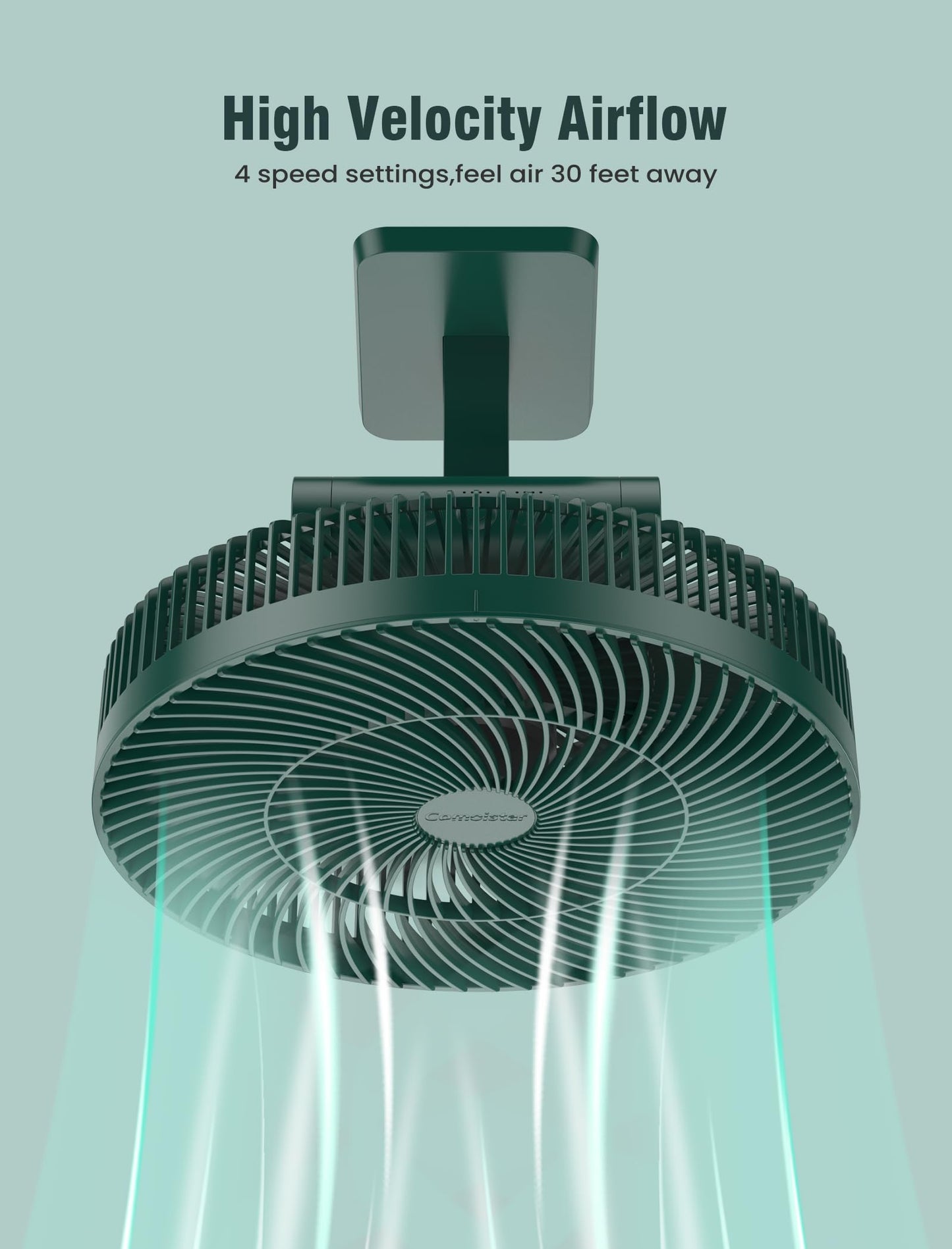 Comoistar 12-Inch Wall Mount Fan with Remote, 4 Speed Timer, 90° Oscillating Quiet Fan, 125° Tilt, Include 8.2ft Cord and Power Adapter for Bedroom
