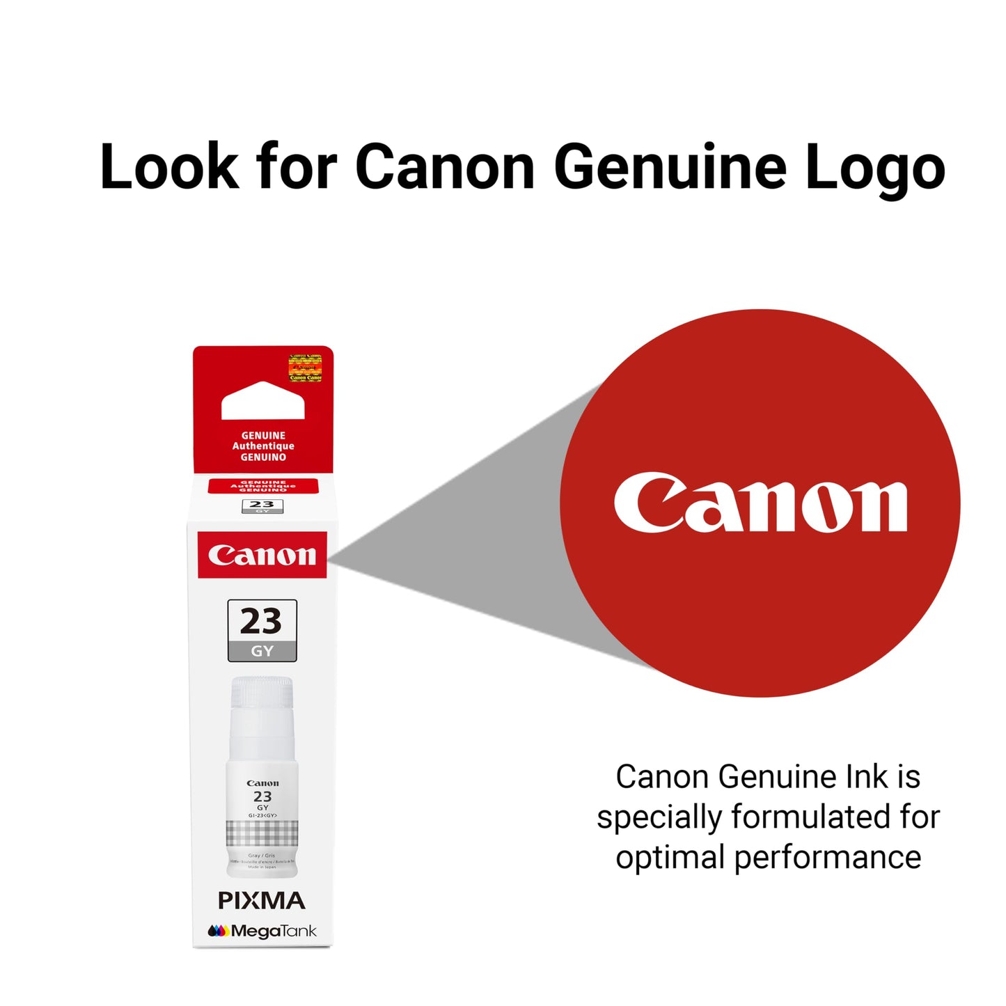 Canon GI-23 Genuine Gray Ink Bottle, Compatible with Megatank G620 Printers