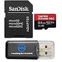 SanDisk 64GB Extreme Pro MicroSD Card Compatible with Insta 360 X5, X4 and Ace Pro 2 Cameras Up to 200 MB/s Read Speed (SDSQXCU-064G-GN6MA) Bundle