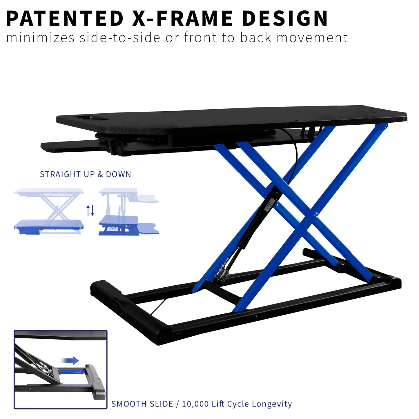 VIVO Extra Wide 38 inch Corner Desk Converter, K Series, Height Adjustable Sit to Stand Riser, Dual Monitor and Laptop Workstation with Wide Keyboard