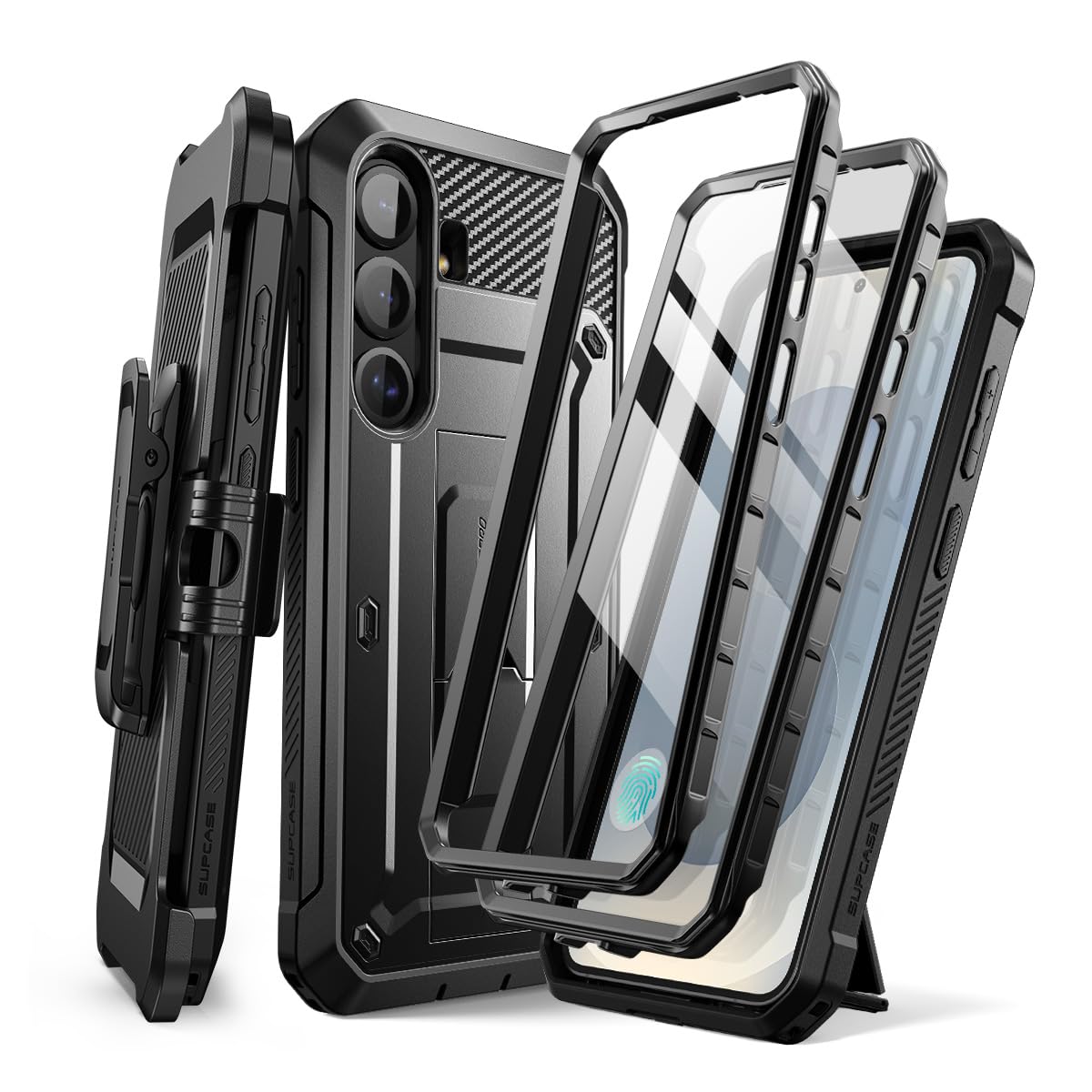 SUPCASE for Samsung Galaxy S25 Case with Stand, Unicorn Beetle Pro, Black