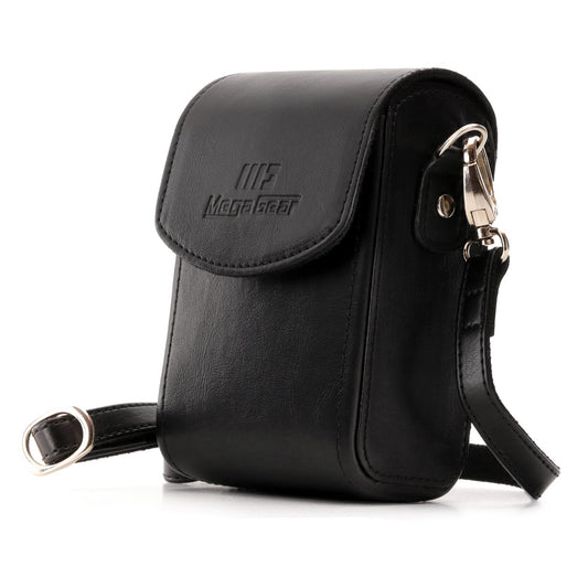 MegaGear Protective Black Leather Camera Case, Bag for for DSC-RX100 V, Panasonic Lumix DMC-ZS45, DMC-ZS50, Nikon Coolpix P340 Fix Lens, Canon