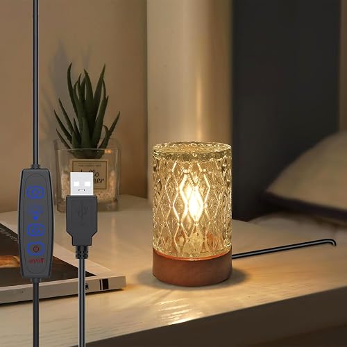 GZWANHANGMY Mini Soft Warm LED Night Light,Dimmable Bedside Lamp Small Nightstand Glass Lamps Desk Reading Light for Bedroom,Living Room,Study
