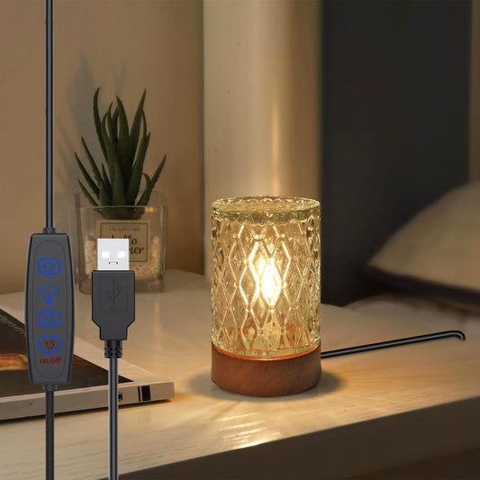 GZWANHANGMY Mini Soft Warm LED Night Light,Dimmable Bedside Lamp Small Nightstand Glass Lamps Desk Reading Light for Bedroom,Living Room,Study