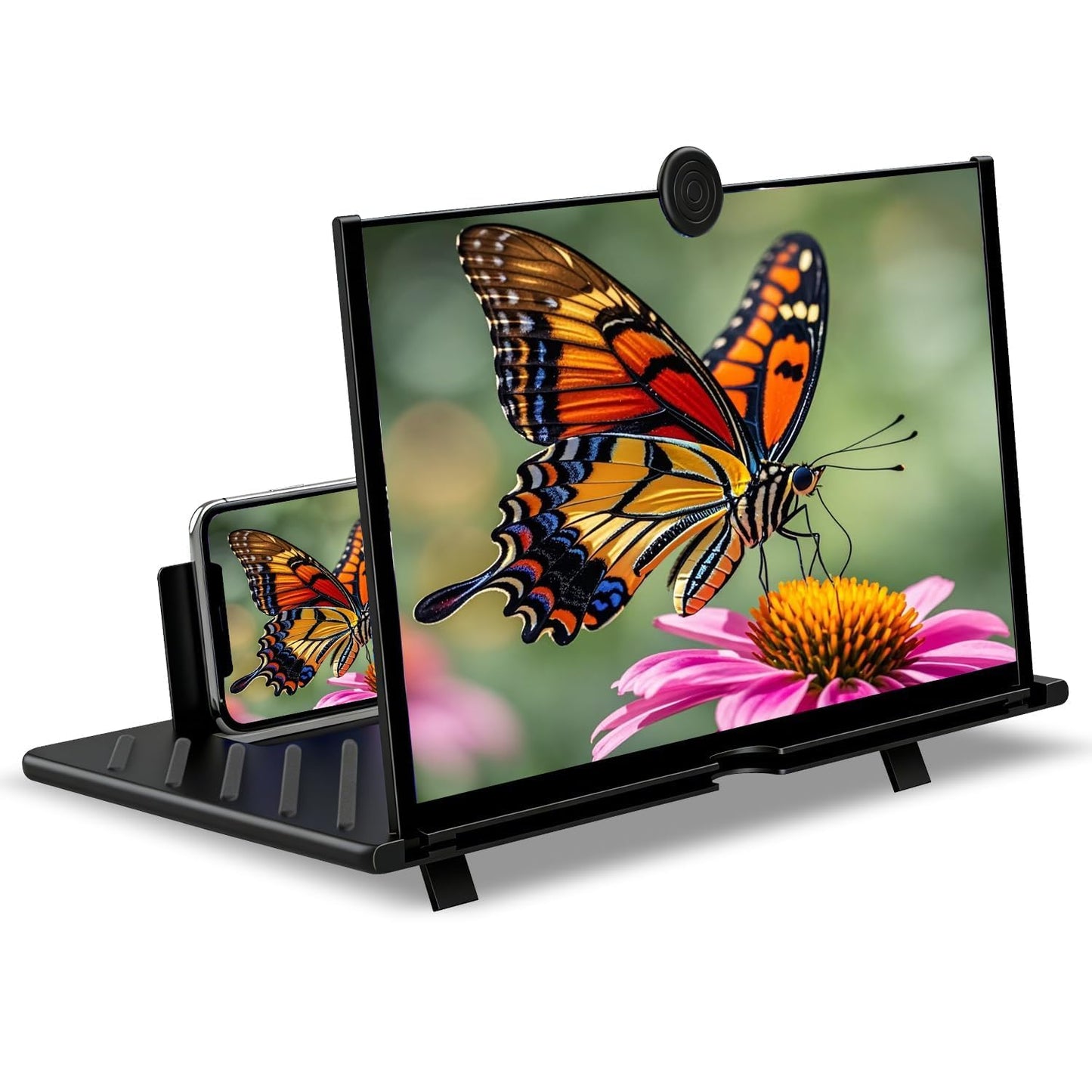 Zrgzob 20 Inch Screen Magnifier for Cell Phone - Foldable Phone Stand & Movie Amplifier, for Videos, and Gaming, Compatible with All Smartphones
