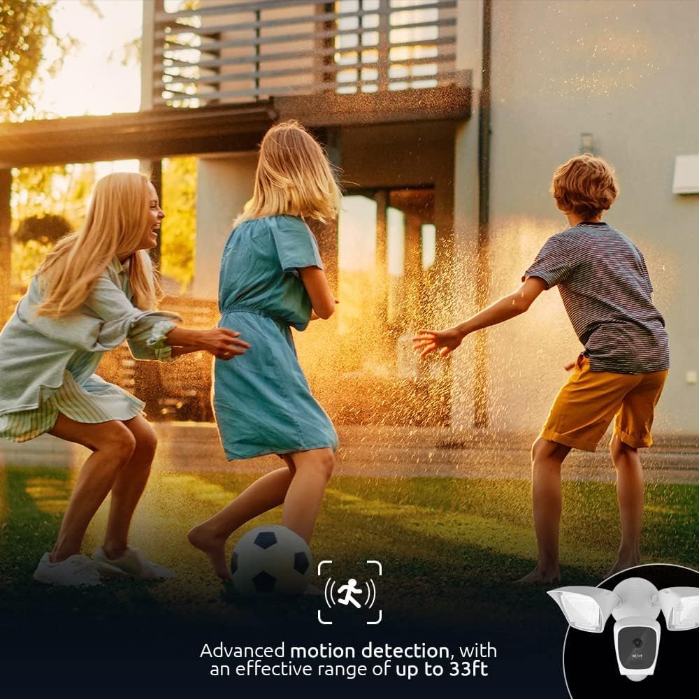 NEXXT Smart Wi-Fi Floodlight Camera - Outdoor Security, 2500 Lumens, 2K 150° View, Weather Resistant, Motion Detection, Night Vision, App Control |