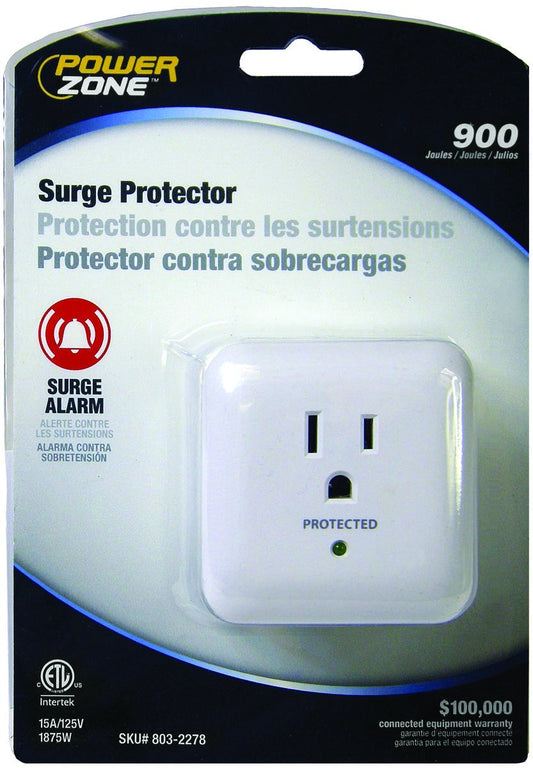 Powerzone OR802105 Surge PROTECTOR Tap, 125 V, 15 A, 1 Outlet