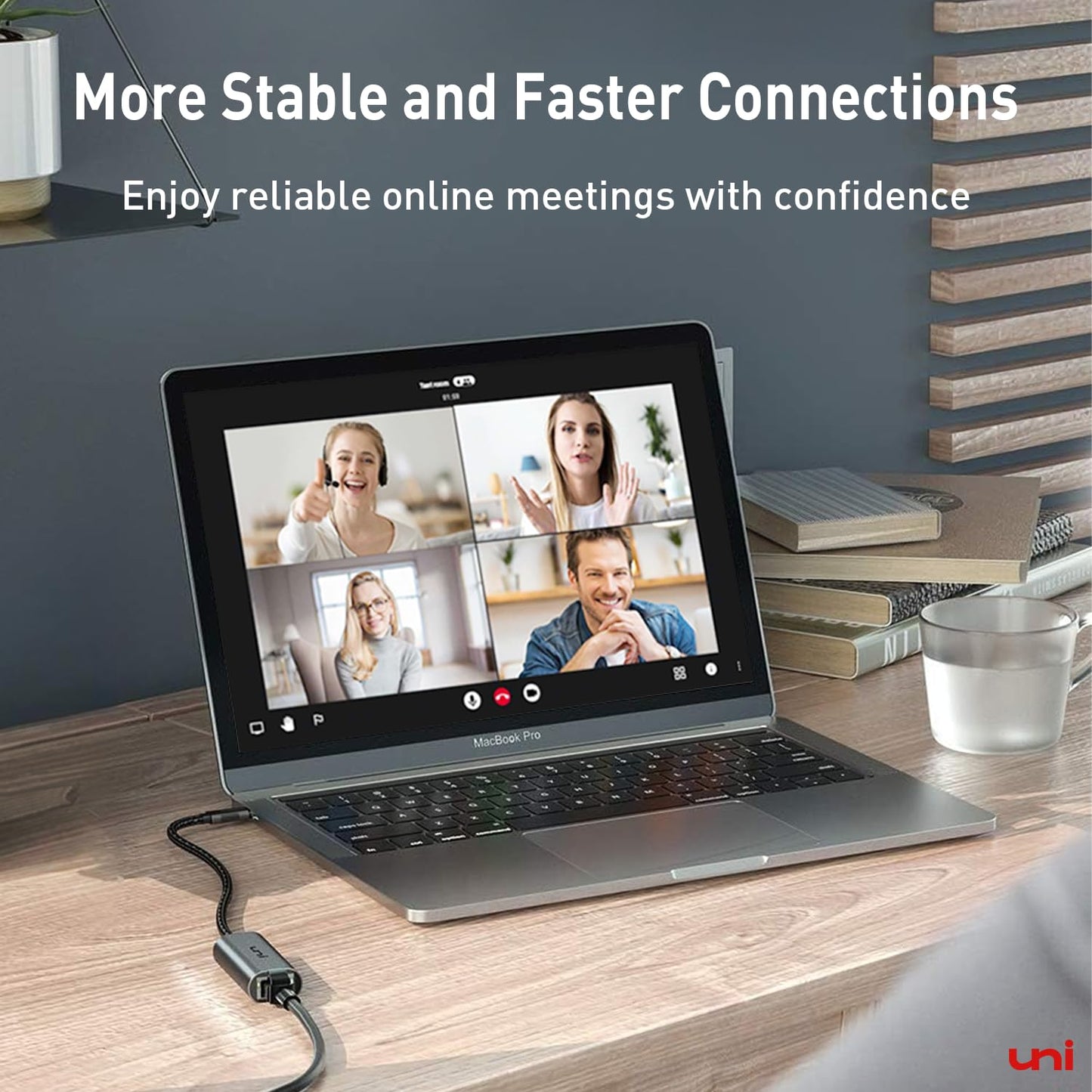 uni USB C to Ethernet Adapter, Driver Free RJ45 to USB C [Thunderbolt 3/4 Compatible], 1Gbps Type-C Gigabit Ethernet LAN Network Adapter for MacBook