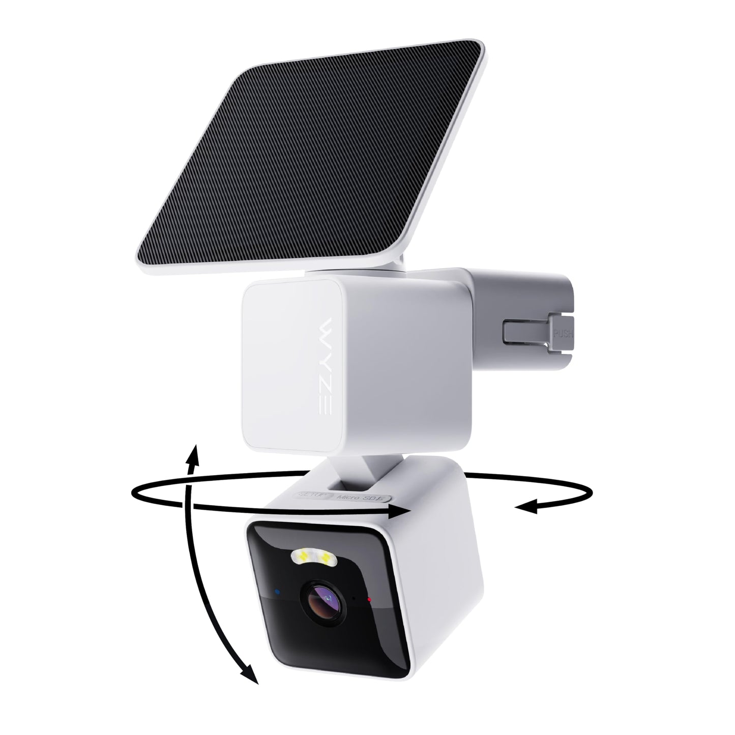 WYZE Solar Cam Pan (Flagship Model), Security Cameras Wireless Outdoor, 2K 360° Pan-Tilt Battery Powered 2.4GHz Wi-Fi Cameras for Home Security, AI