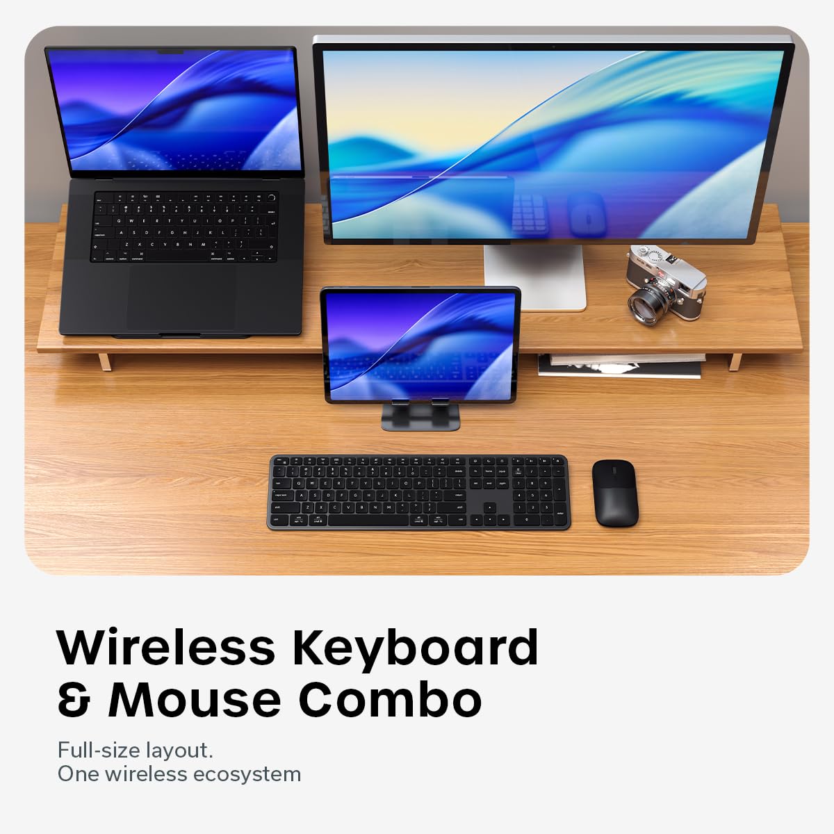 Satechi Slim CEX3 Wireless Keyboard & Mouse Combo, Bluetooth, Space Black
