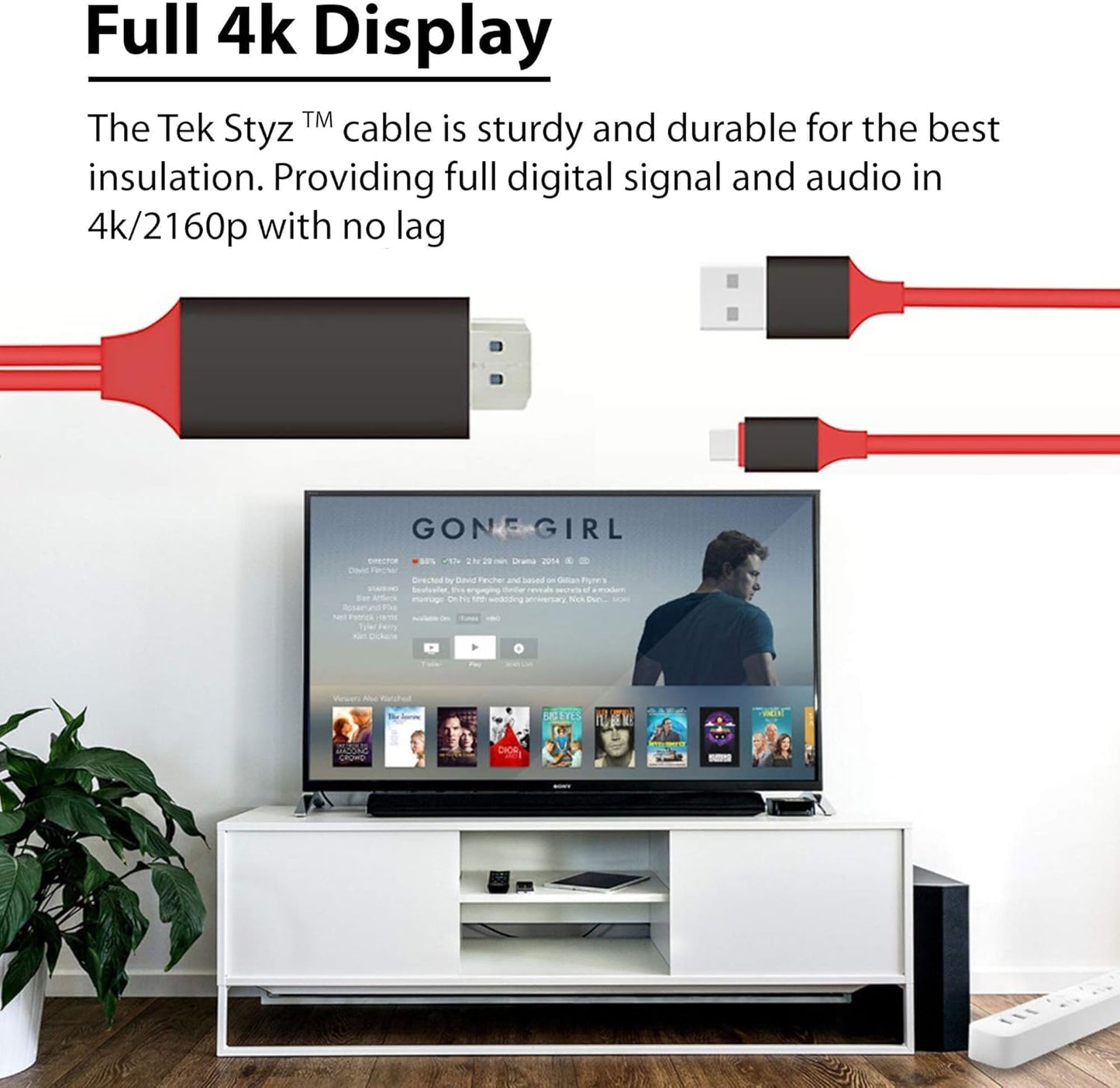 PRO USB-C HDMI Compatible with DJI Osmo Action at 4k with Power Port, 6ft Cable at Full 2160p@60Hz, 6Ft/2M Cable [RED/Thunderbolt 3 Compatible]
