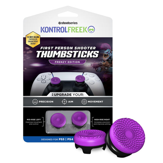 KontrolFreek FPS Freek Frenzy for PlayStation 5 (PS5) and PlayStation 4 (PS4) Controller | Performance Thumbsticks | 1 High-Rise, 1 Mid-Rise |