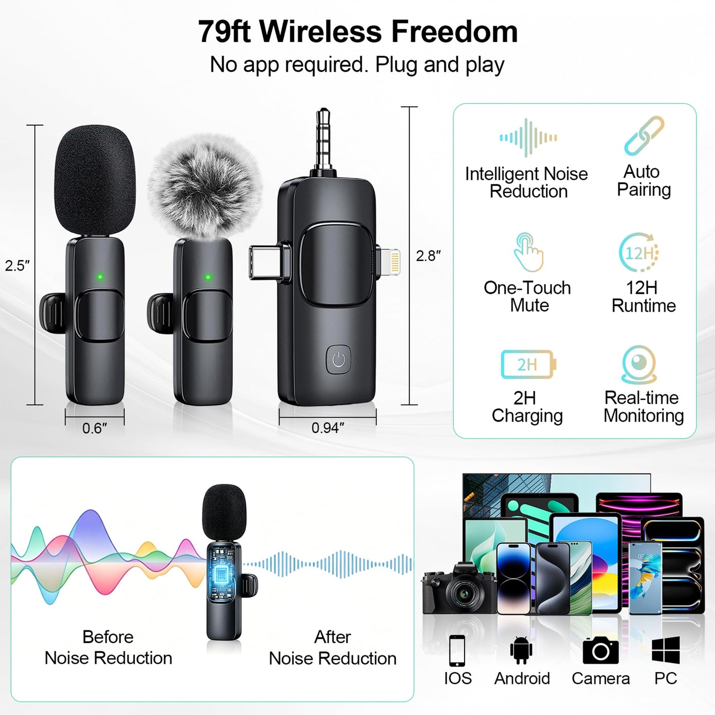 Content Creator Essentials Vlogging Kit for iPhone, Tripod & Wireless Mic
