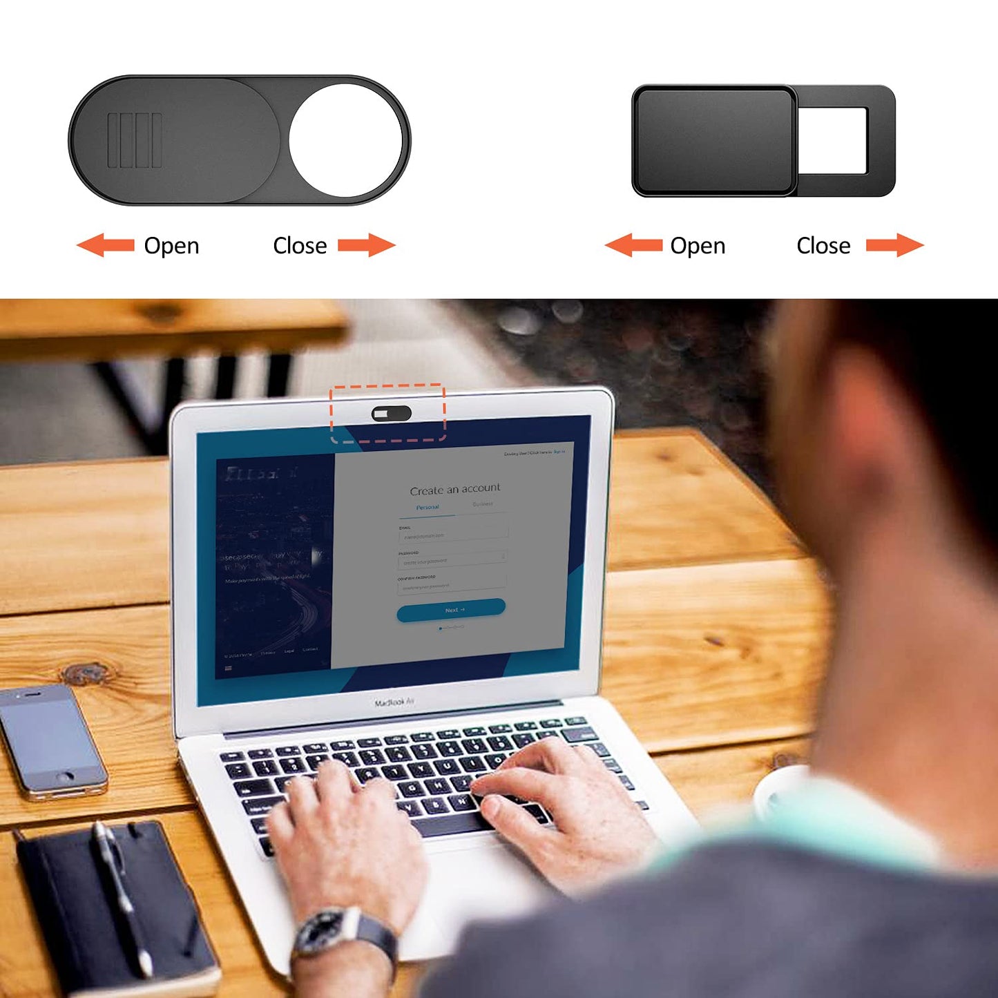 Webcam Cover 6-Pack, Web Camera Cover Slide Ultra-Thin for Laptop, iMac, MacBook Pro, Mac, Computer, Smart Phone, Tablets Slider Camera Blocker