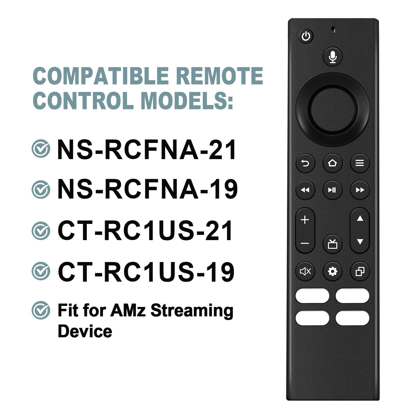 Replacement Voice Remote Control for All Insignia, Toshiba, Pioneer Smart TVs, Compatible with AMZ NS-RCFNA-21 CT-RC1US-21
