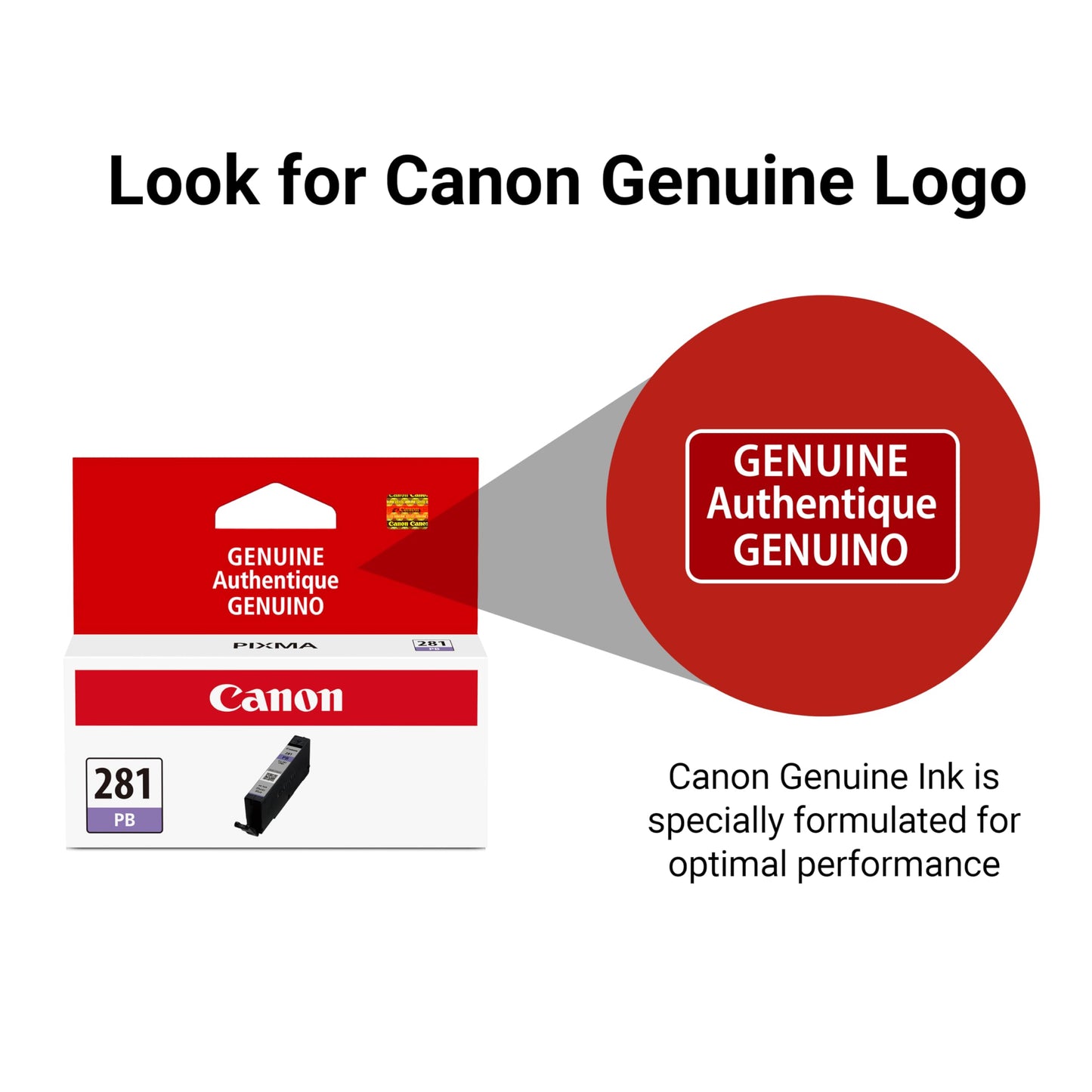 Canon CLI-281 Genuine Photo Blue Ink Tank, Compatible with TS9120 Series,TS8120 Series, TS8220 Series, TS8320, and TS6320 Printers