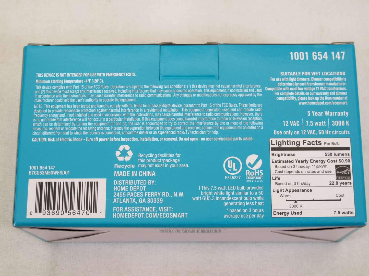 Ecosmart bright white 50 w LED dimmable 3-pack