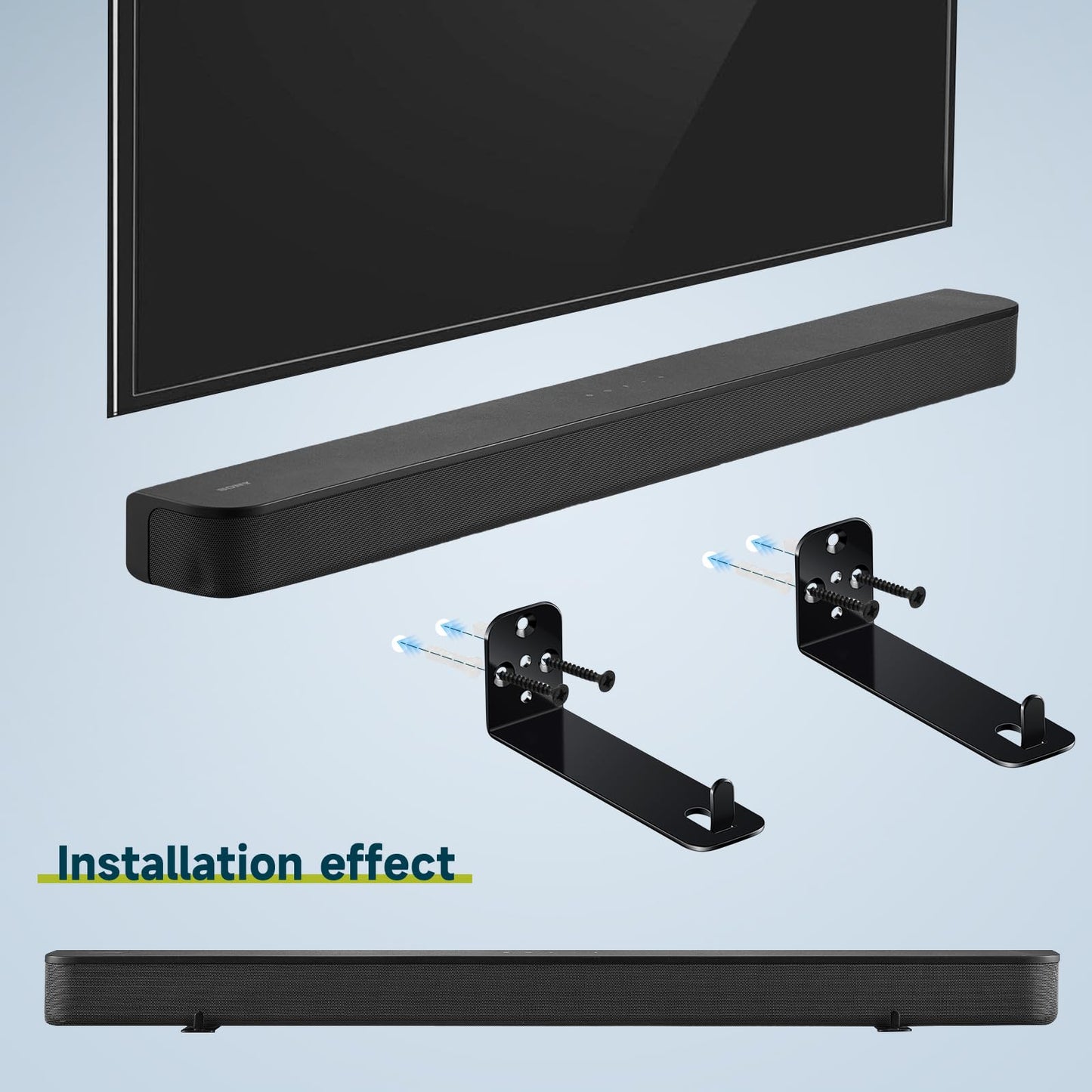 wabracket Universal Soundbar Wall Mount for Sony S400, Sturdy Soundbar Bracket for Sony, with Luminescent Remote Slicone Cover