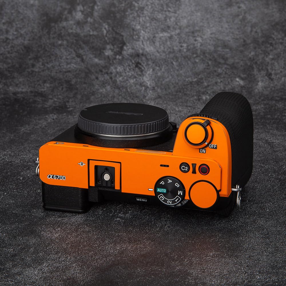 DBZZ for Sony ILCE-6700 Camera Skin Anti-Scratch Alpha 6700 Protective Sticker Cover 3M Film Body Protector A6700 (Matte Orange + Matte Black)