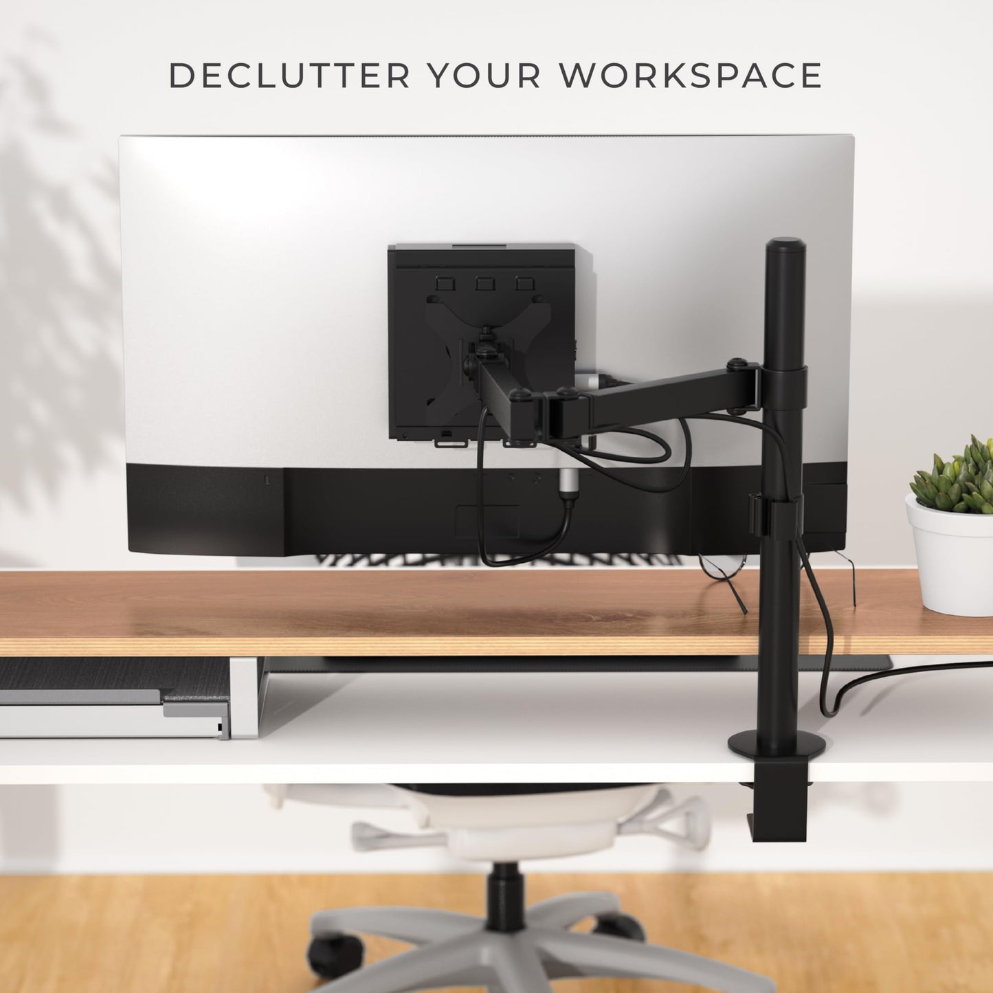 HumanCentric Dual VESA Mount Compatible with Dell OptiPlex Micro Mount, Supports VESA Dell Micro Mount Using Monitor Arm Wall Mount 100x100mm, Power