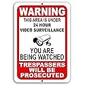 Mysignboards Warning This Property Under 24 Hour Video Surveillance Sign Security CCTV Aluminum - Metal - You are Being Watched!!!
